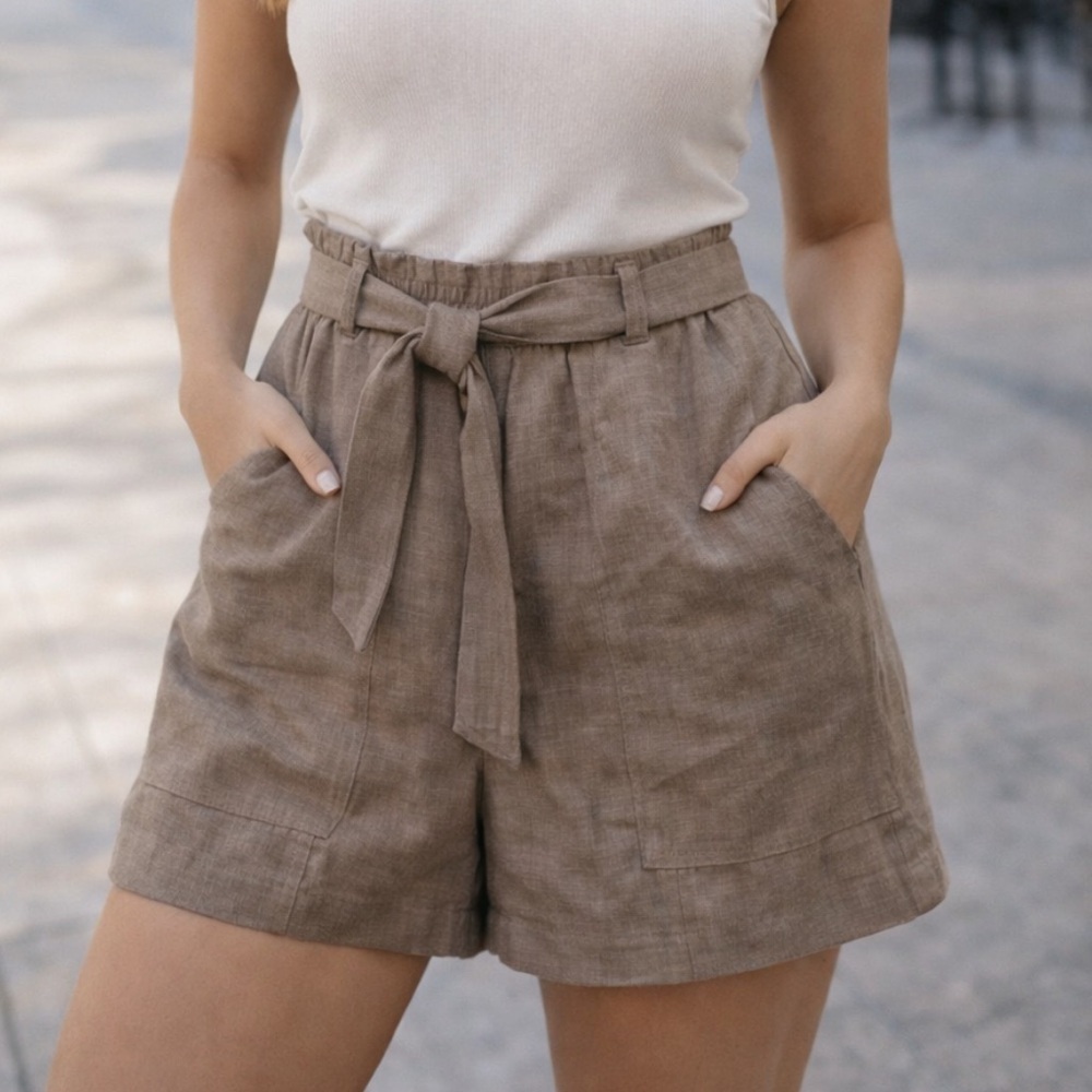 Current Air Tan High Waist Pull On Shorts Size Medium 51922